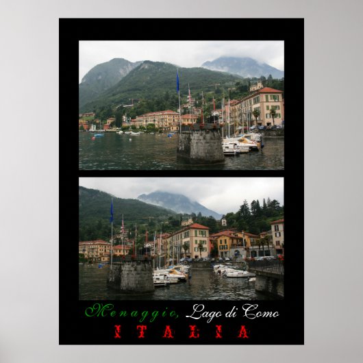 Harbour te Menaggio Poster (Voorkant)
