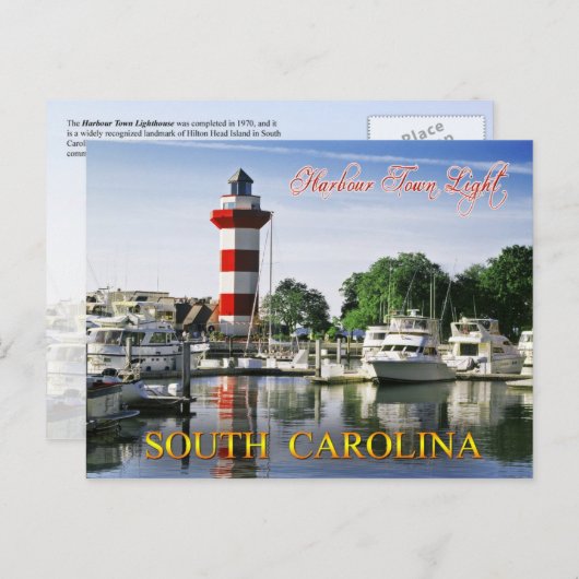 Harbour Town Lighthouse, Hilton Head Island, SC Briefkaart (Voorkant / Achterkant)