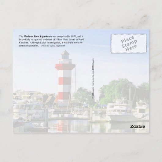 Harbour Town Lighthouse, Hilton Head Island, SC Briefkaart (Achterkant)