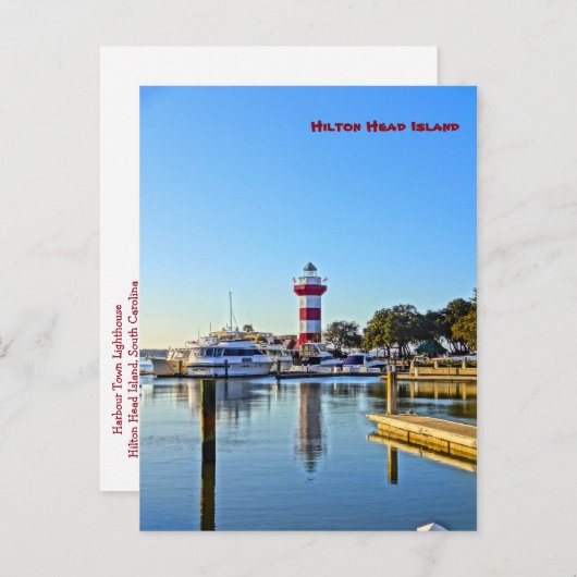 Harbour Town Lighthouse - Hilton Head Island SC Briefkaart (Voorkant / Achterkant)