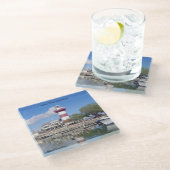 Harbour Town vuurtoren glas onderzetter (Schuin)