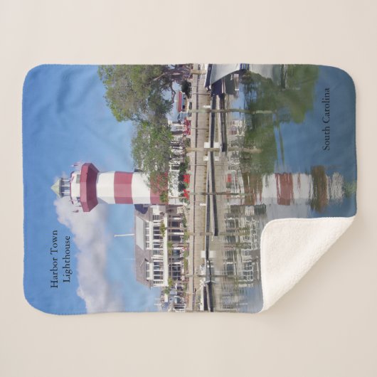 Harbour Town Vuurtoren sherpa deken (Voorkant (horizontaal))