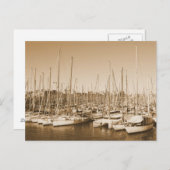 Harbour van Barcelona - Zeilboten - Briefkaart (Voorkant / Achterkant)