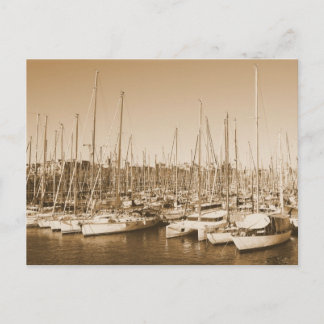 Harbour van Barcelona - Zeilboten - Briefkaart