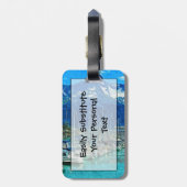 Harbour van Seward Alaska Abstract Impressionisme Bagagelabel (Achterkant verticaal)