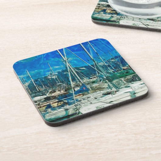 Harbour van Seward Alaska Abstract Impressionisme Drankjes Onderzetter (Linkerzijde)