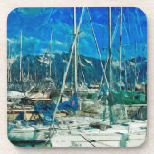 Harbour van Seward Alaska Abstract Impressionisme Drankjes Onderzetter (Voorkant)