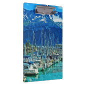 Harbour van Seward Alaska Abstract Impressionisme Klembord (Rechts)