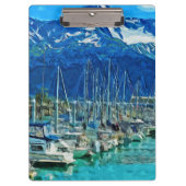 Harbour van Seward Alaska Abstract Impressionisme Klembord (Voorkant)