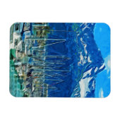 Harbour van Seward Alaska Abstract Impressionisme Magneet (Horizontaal)