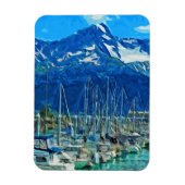 Harbour van Seward Alaska Abstract Impressionisme Magneet (Verticaal)