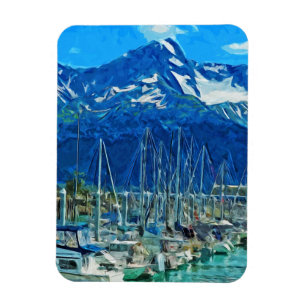 Harbour van Seward Alaska Abstract Impressionisme Magneet