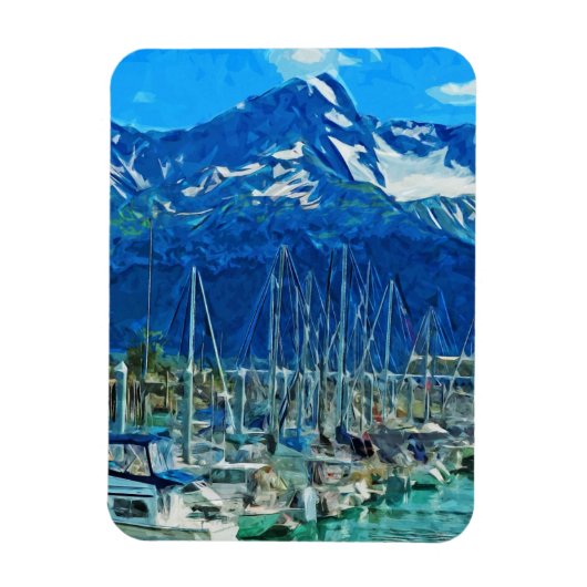 Harbour van Seward Alaska Abstract Impressionisme Magneet (Verticaal)