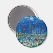 Harbour van Seward Alaska Abstract Impressionisme Magneet (Voorkant / Achterkant)