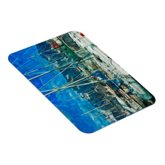 Harbour van Seward Alaska Abstract Impressionisme Magneet (Rechterzijde)