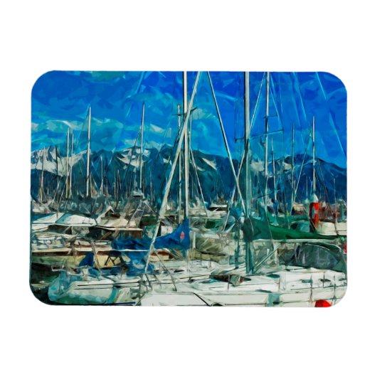 Harbour van Seward Alaska Abstract Impressionisme Magneet (Horizontaal)