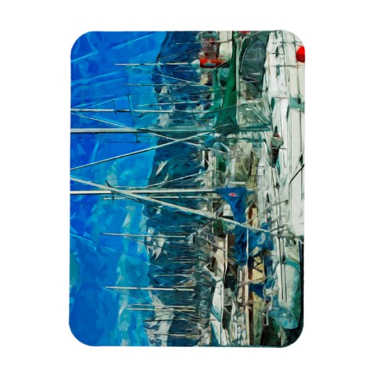 Harbour van Seward Alaska Abstract Impressionisme Magneet (Verticaal)