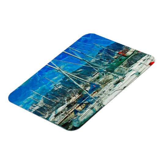 Harbour van Seward Alaska Abstract Impressionisme Magneet (Linkerzijde)