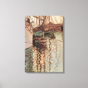 Harbour van Trieste door Egon Schiele,  Kunst Canvas Afdruk