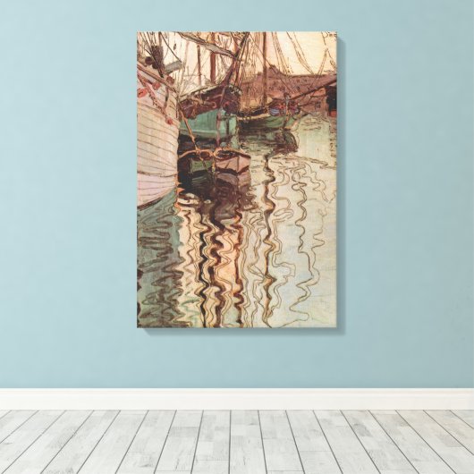 Harbour van Trieste door Egon Schiele,  Kunst Canvas Afdruk (Insitu (Houten vloer))