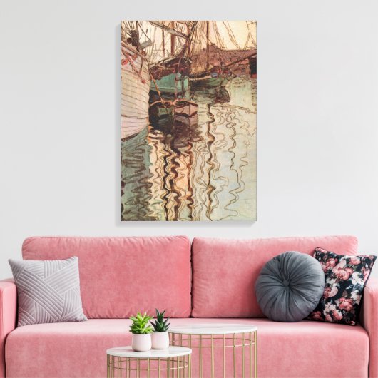 Harbour van Trieste door Egon Schiele,  Kunst Canvas Afdruk (Insitu (Woonkamer))
