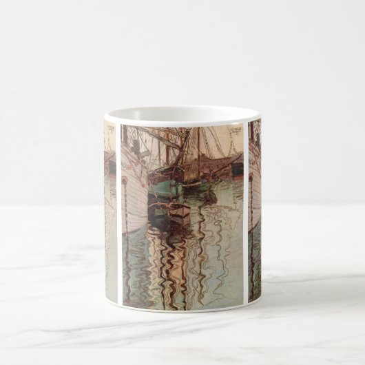 Harbour van Trieste door Egon Schiele, Kunst Koffiemok (Center)