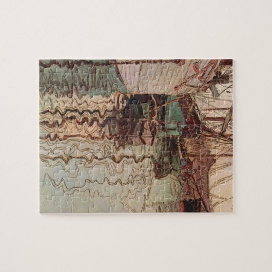 Harbour van Trieste door Egon Schiele,  Kunst Legpuzzel (Horizontaal)