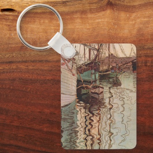Harbour van Trieste door Egon Schiele,  Kunst Sleutelhanger (Voorkant)
