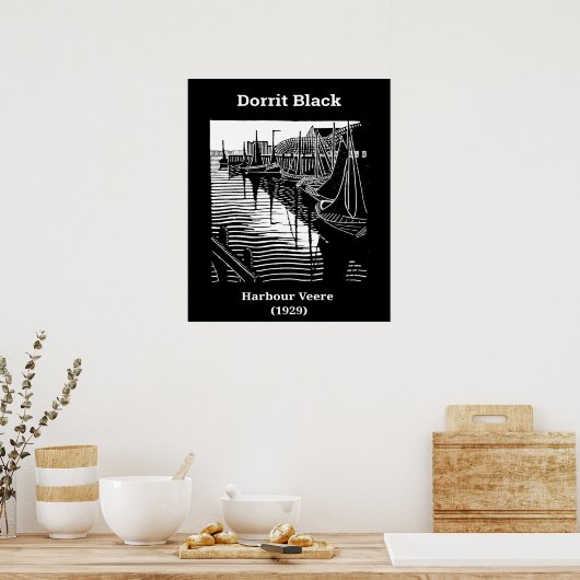 Harbour Veere van Dorrit Black (1929) Poster (Keuken)