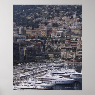 Harbour, verticaal uitzicht, Monte Carlo, Frans Poster