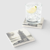 Harbour-vuurtoren Stenen Onderzetter (Zijkant)