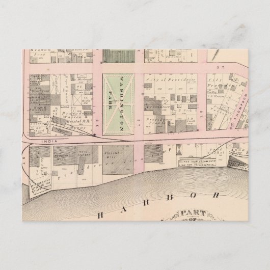 Harbour Washington Park Atlas Map Briefkaart (Voorkant)