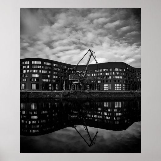 Harbourside Reflection in Winter – Duisburg Poster (Voorkant)