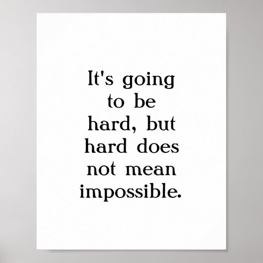 Hard betekent niet onmogelijk poster (Voorkant)