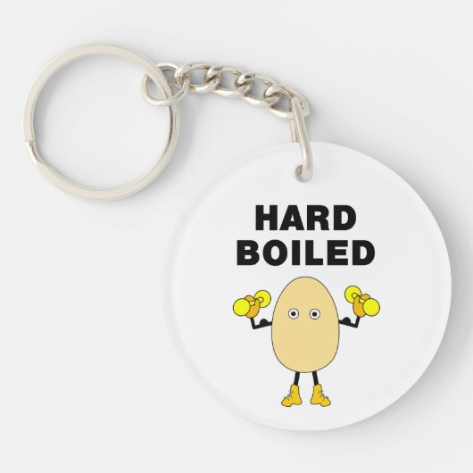 Hard Boiled Egghead Text Sleutelhanger (Voorkant)