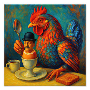 Hard-Boiled Human - Fowl Play at Breakfast Foto Afdruk