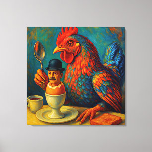 Hard-Boiled Mens - Kippen Spelen Valsspelen bij he Canvas Afdruk