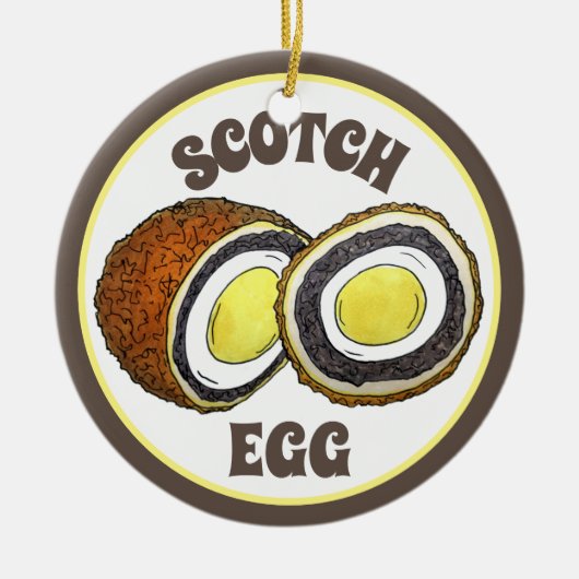 Hard Boiled Scotch Eggs UK British Snack Food Keramisch Ornament (Voorkant)