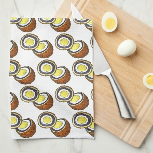 Hard Boiled Scotch Eggs UK British Snack Food Theedoek (Quarter Fold)