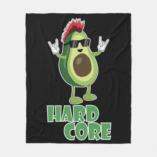 Hard Core Avocado Funny Fleece Deken (Voorkant)