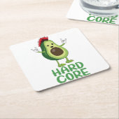 Hard Core Avocado Funny Kartonnen Onderzetters (Schuin)
