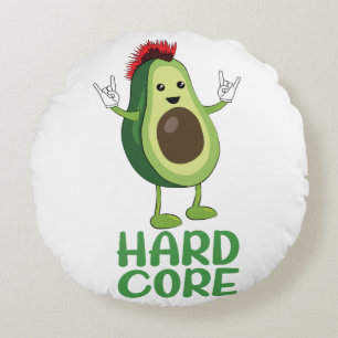 Hard Core Avocado Funny Rond Kussen