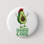 Hard Core Avocado Funny Ronde Button 5,7 Cm (Voorkant)