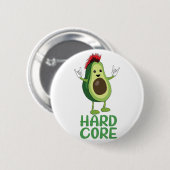 Hard Core Avocado Funny Ronde Button 5,7 Cm (Voorkant /achterkant)