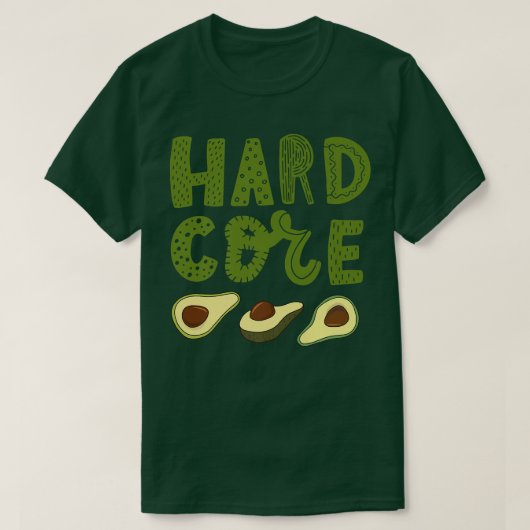 Hard Core Avocado Grappig T-shirt (Design voorkant)