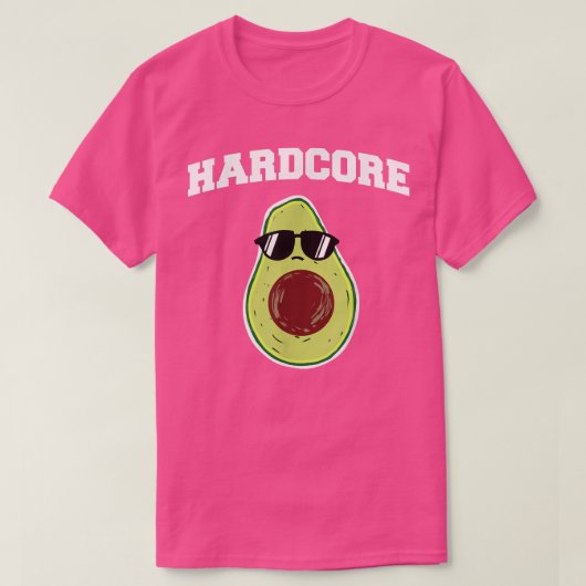 Hard Core Avocado Grappige Avocado Met Zonnebril48 T-shirt (Design voorkant)