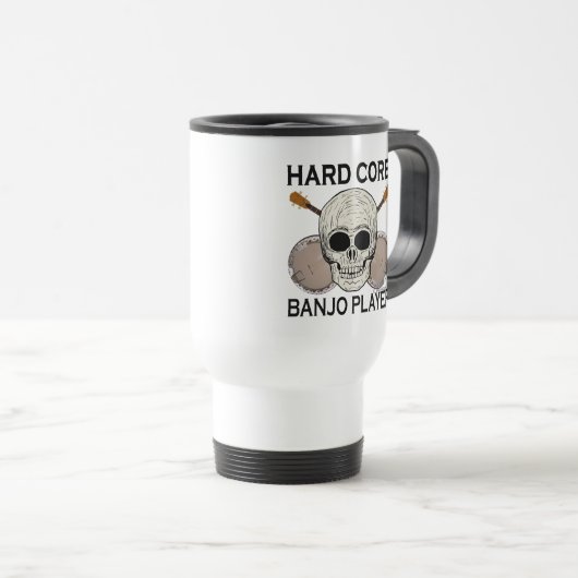 Hard Core Banjo Player Travel Mug Reisbeker (Voorkant rechts)