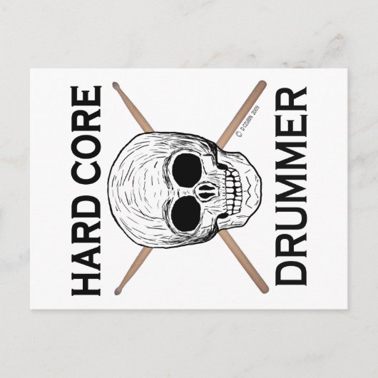 Hard Core Drummer Briefkaart (Voorkant)