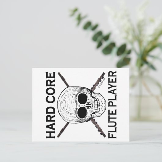 Hard Core Flute Player Briefkaart (Staand voorkant)