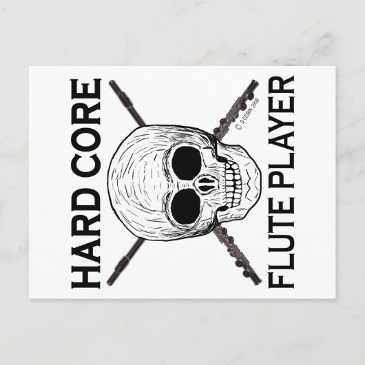 Hard Core Flute Player Briefkaart (Voorkant)